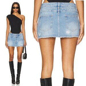 NWT SUPERDOWN Courtney Micro Mini Skirt Size Small Light Wash Blue